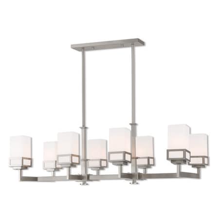 Livex Lighting Harding 8 Light Brushed Nickel Linear Ch 40198-91